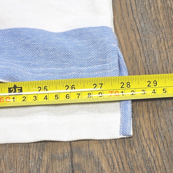 IZOD Men's Polo Shirt 3X Big & Tall Blue White Striped Old Money Preppy Golf Top - Picture 10 of 11